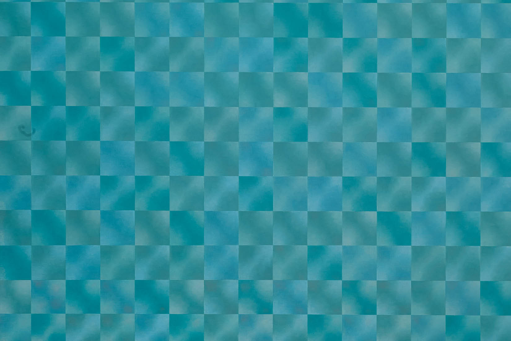 Part of a painting depicting a blue mosaic.