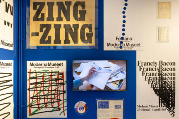 View of the exhibition devoted to the printed universe of Pontus Hultén.