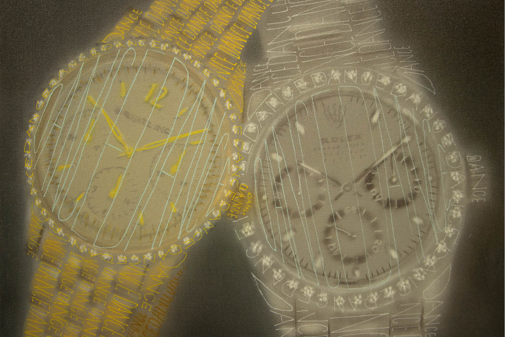 Oeuvre de Thomas Broomé représentant deux montres