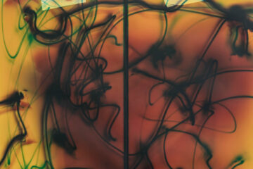 Abstract motive in yellow and orange shades.