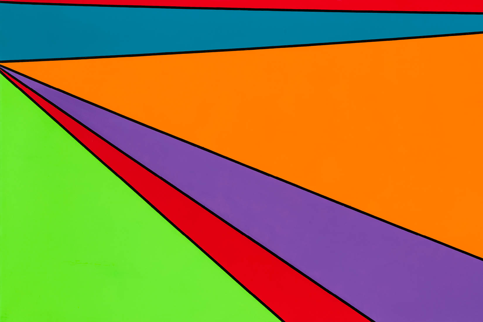 Triangles de couleurs vives se rejoignant dans le coin en haut à gauche de l'image.